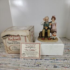 1985 Norman Rockwell Authentic Figurine Americana Limited Edition "The Cobbler"